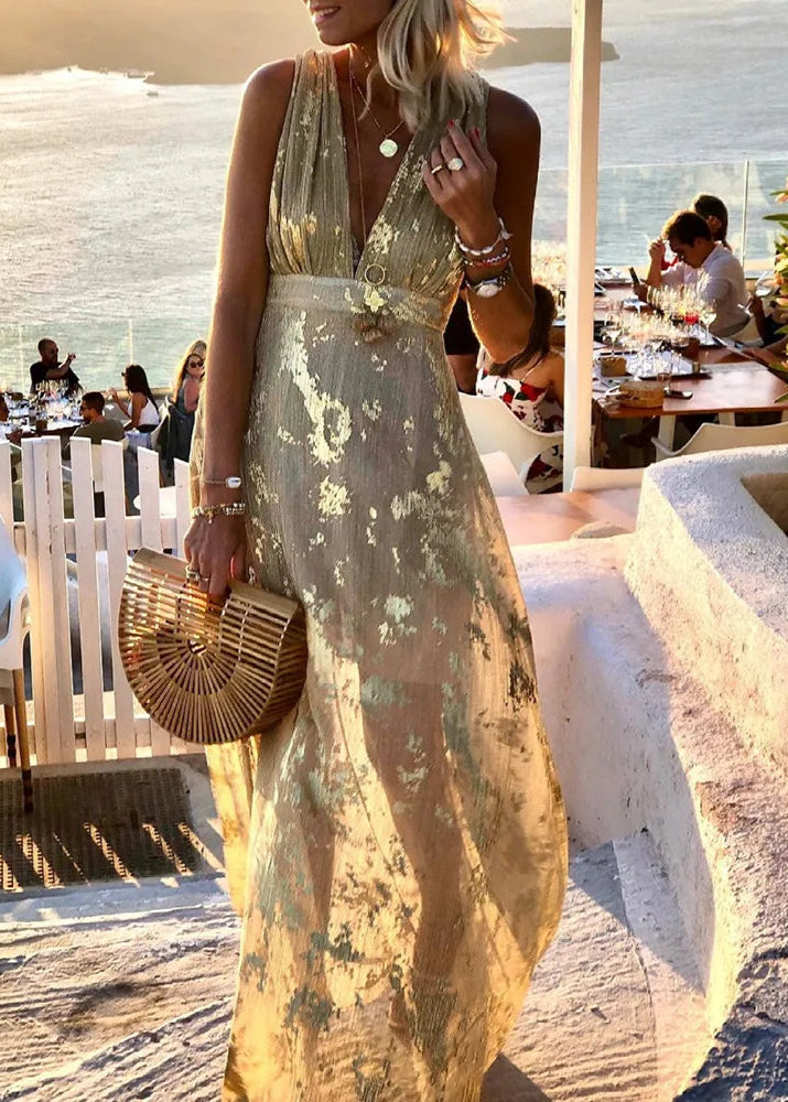 Chic golden bohemian cocktail dress – Bohème Infinity