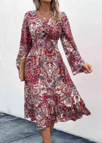 Robe longue imprimée bohème chic