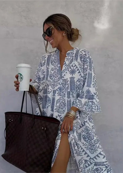 Robe tendance bohème imprimée