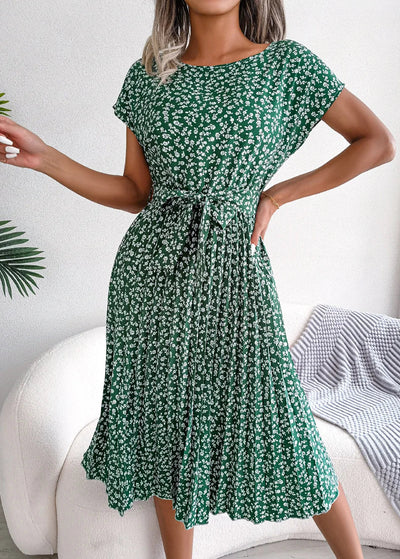 Robe plissée a pois