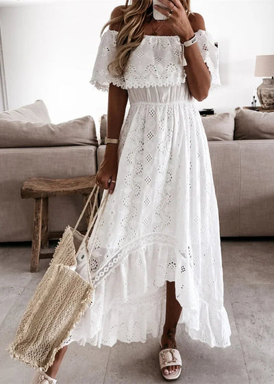 Chic lace dress with off-the-shoulder Bardot style XL Chic lace dress with off-the-shoulder Bardot style XL