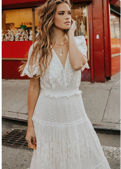 Robe en dentelle boheme chic