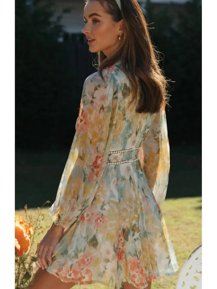 Robe Courte D'été Femme En Mousseline Et Jersey - Style Bohème Décalé Pour Fête - Taille 12 Rose