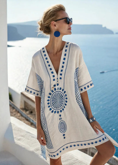 Tunique Chic Blanche Avec Broderie