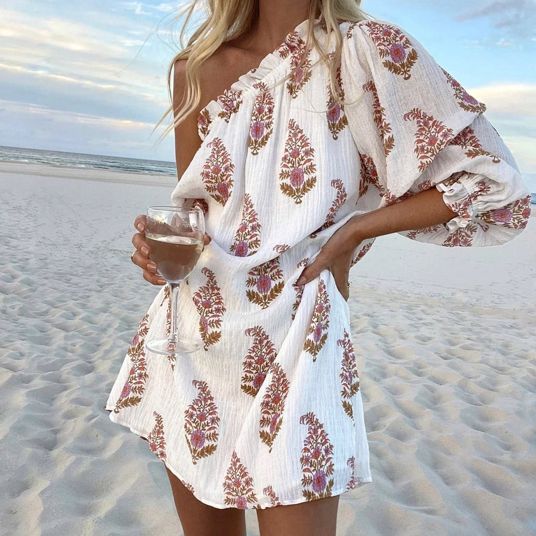Casual one-shoulder summer dress
