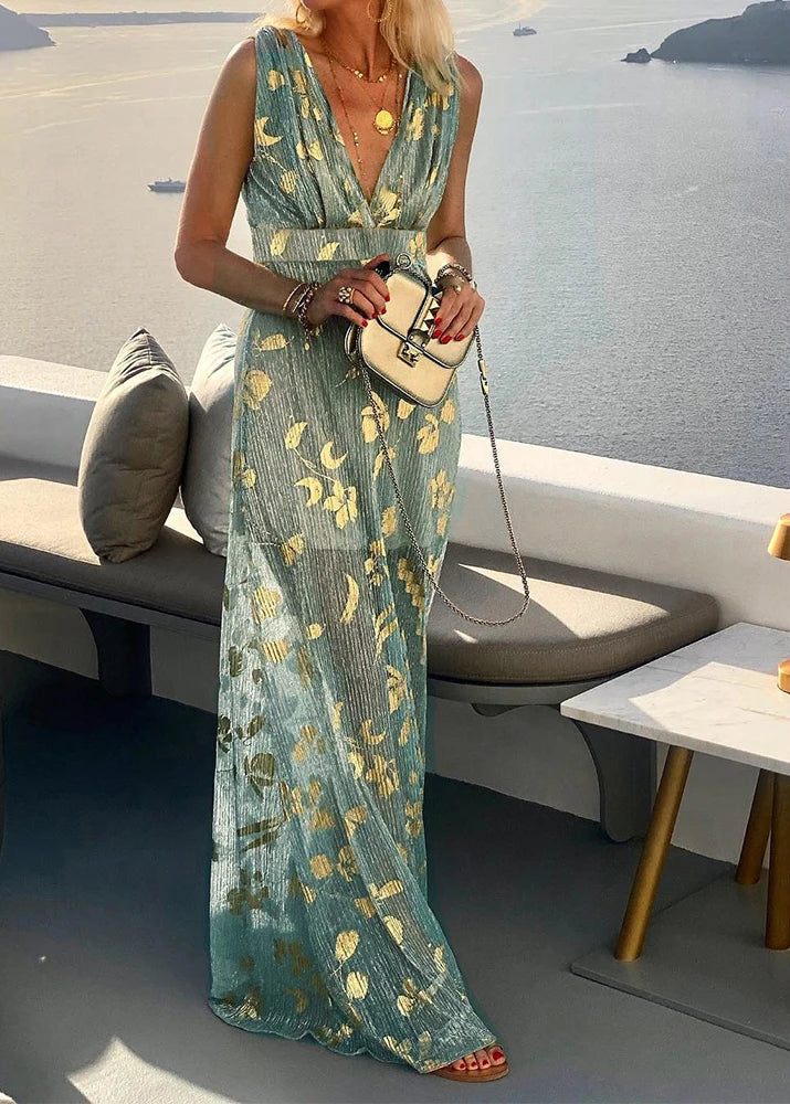 Robe mariage dorée bleu ciel – Bohème Infinity