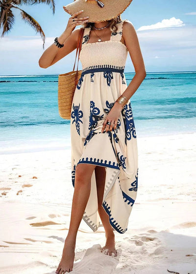 aztec beach dress Coral Sleeveless Maxi Dress Size S Aztec Beach Tiered Coastal Sundress  Sophiza