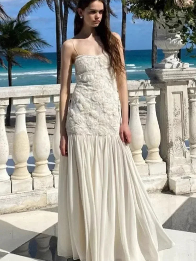 Chic white jacquard dress – Bohème Infinity - Main Image