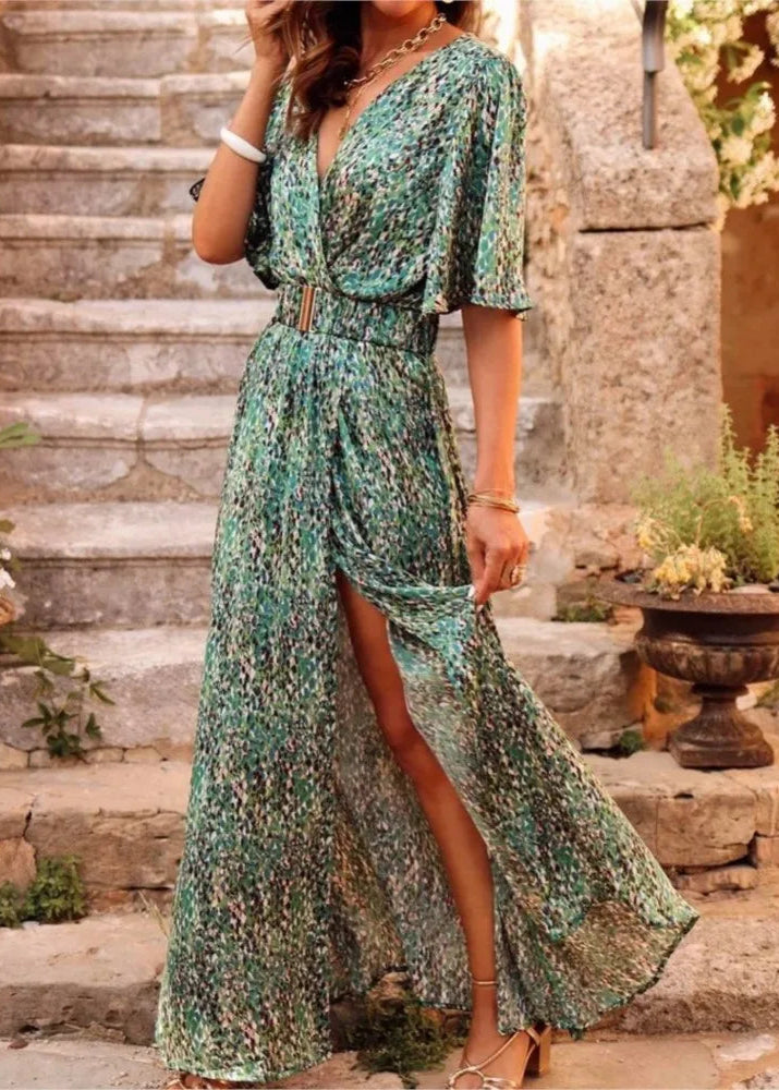 bohemian robe dress green floral Mismatched Formal Champagne Bridesmaid Colour:BLACK/BROWN and is embellished using Sleeve Type_Bishop Sleeve