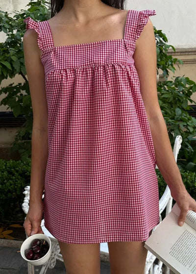 Robe Vichy Rose Femme