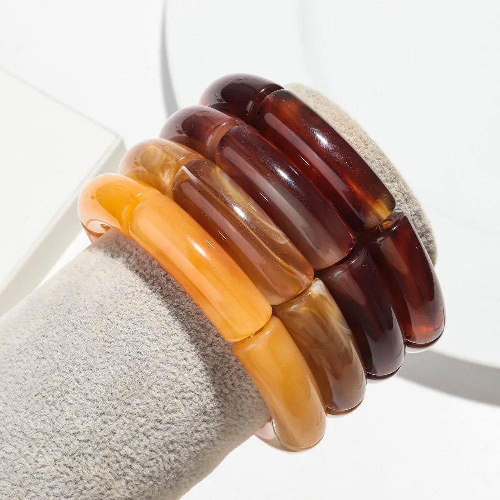 Collier Et Bracelet Style Hippie Bohème En Bambou Avec Agate - Occasion