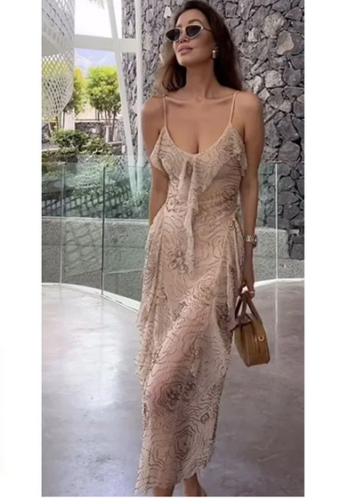 Robe longue en mousseline chic légère