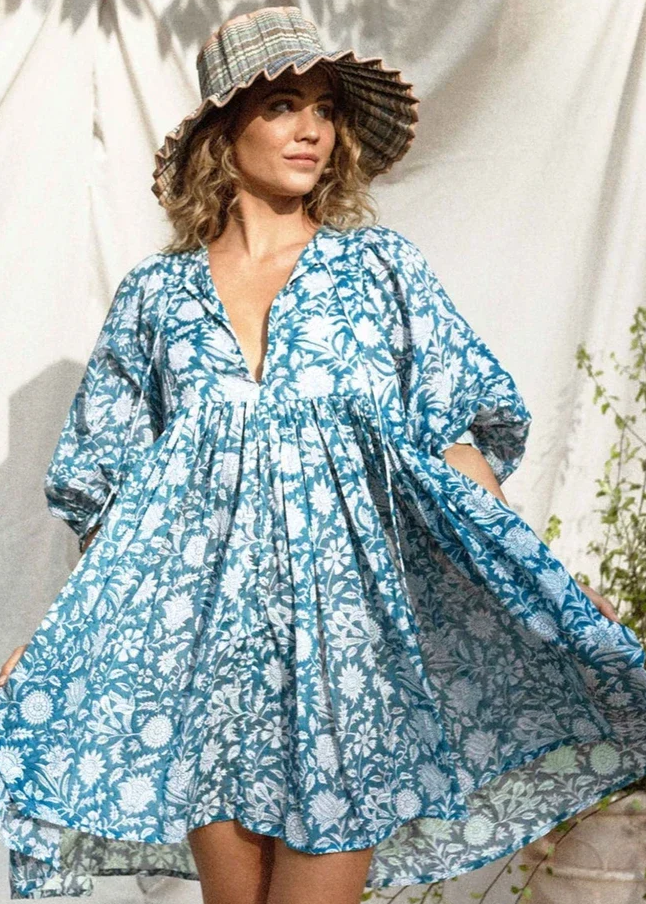 Robe Longue Bohème à Fleurs Sans Manches XFSRG - Élégante Et Décontractée, Avec Poches, Pour Plage Ou Soirée
