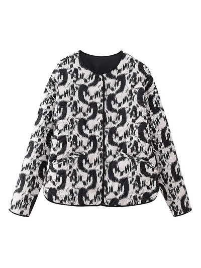 Veste pour femme style vintage blanc et noir