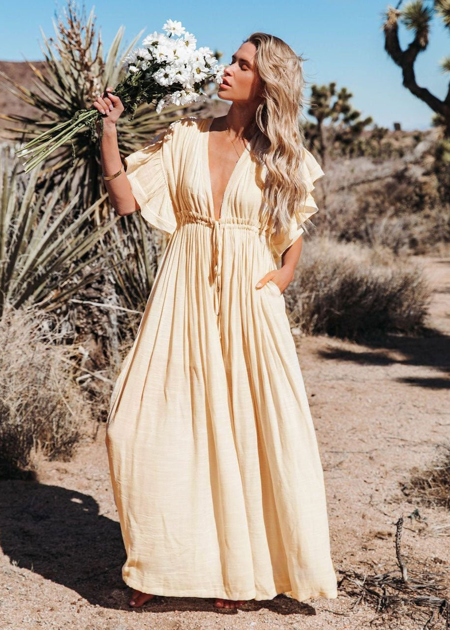 Cream Long Bohemian Dress | Bohemian Infinity M Cream Long Bohemian Dress | Bohemian Infinity M