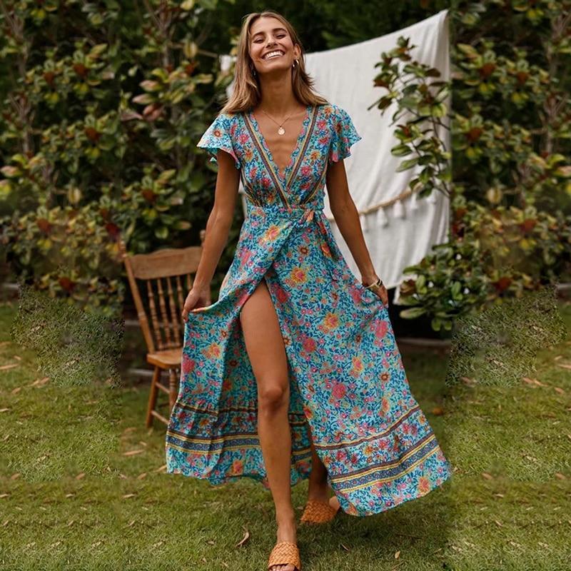 Robe Courte Robe Longue Ete Hippie Chic Vetements Boheme Pret A